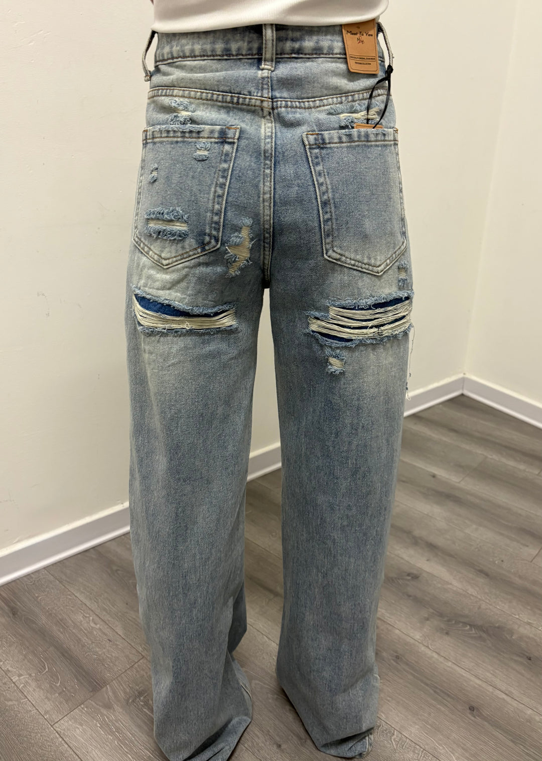 Jeans Wide Leg Destroyed