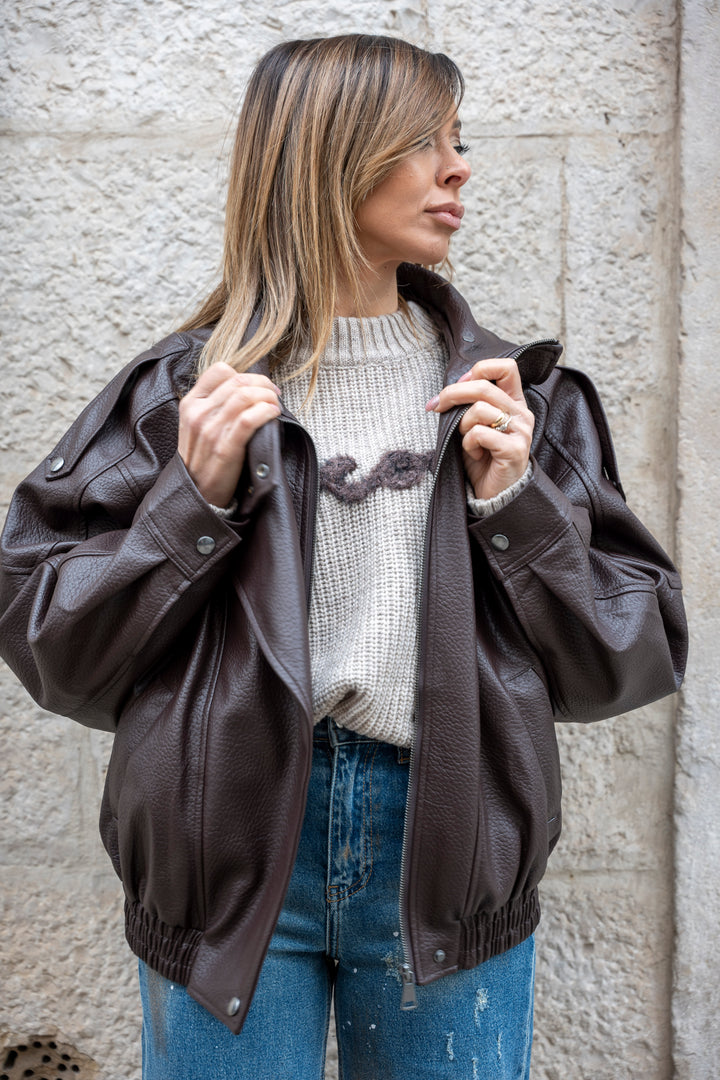 Giacca Bomber Ecopelle