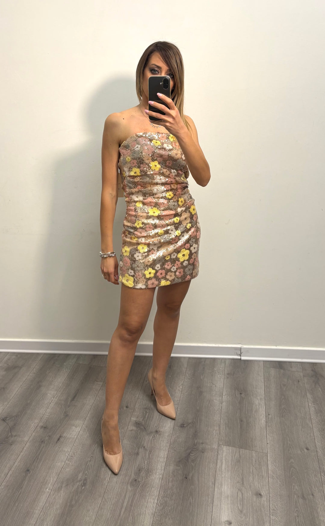 Miniabito Paillettes Floreale